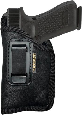 IWB Gun Holster من هيوستن - حقيبة حمل مخفية مصنوعة من جلد Nobuck ECO - تناسب: معظم الأجهزة الصغيرة الحجم 9/40/45 مع الليزر in Kuwait
