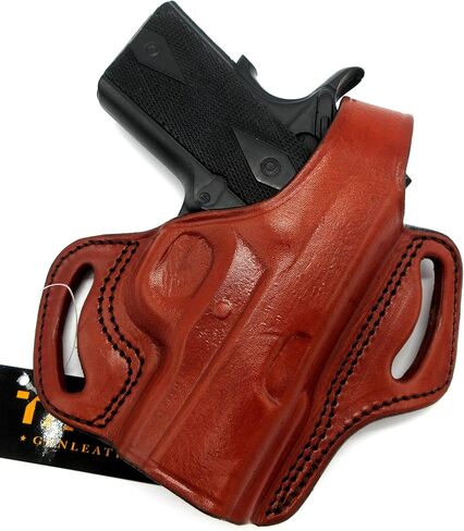 حافظة حزام OWB من الجلد البني لليد اليمنى مقاس 3 بوصات 1911، Springfield Armory EMP، Micro Compact 45، المزيد. in Kuwait