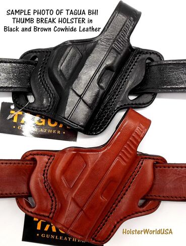 حافظة حزام OWB من الجلد البني لليد اليمنى مقاس 3 بوصات 1911، Springfield Armory EMP، Micro Compact 45، المزيد. in Kuwait