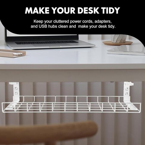 Gadpiparty Desk Cable Management Rack 500mm No Drill Cable Storage Tray Wire Organizer for Office Desk Cord Holder in Saudi Arabia