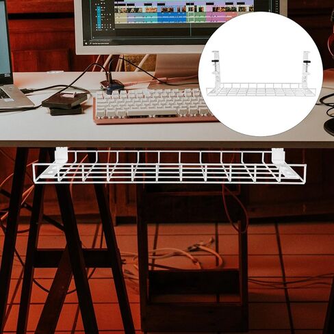 Gadpiparty Desk Cable Management Rack 500mm No Drill Cable Storage Tray Wire Organizer for Office Desk Cord Holder in Saudi Arabia