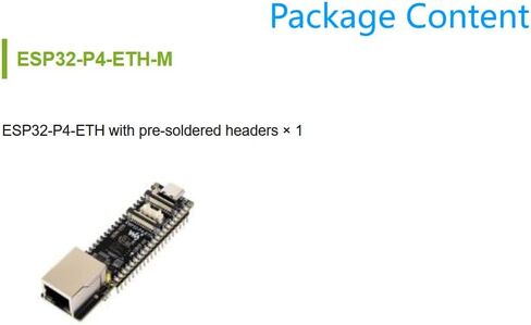 ESP32-P4-ETH High-Performance Development Board, Based On ESP32-P4, with 100 Mbps RJ45 Ethernet Port, with Pre-soldered Headers (ESP32-P4-ETH-M) in Saudi Arabia