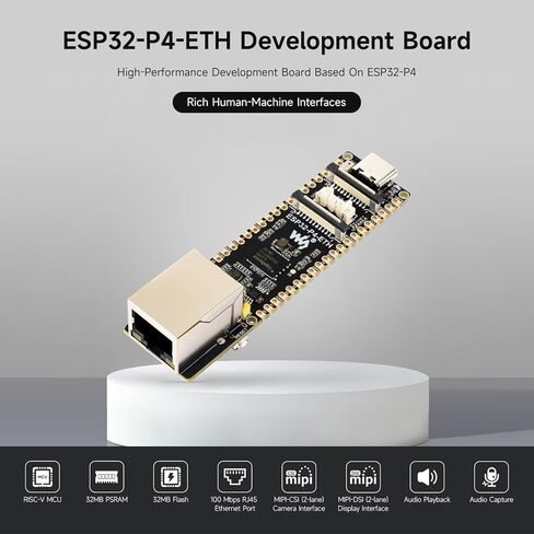ESP32-P4-ETH High-Performance Development Board, Based On ESP32-P4, with 100 Mbps RJ45 Ethernet Port, with Pre-soldered Headers (ESP32-P4-ETH-M) in Saudi Arabia