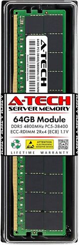 A-Tech ذاكرة وصول عشوائي 64 جيجابايت لجهاز Lenovo Think System SR630 V3، SR650 V3، SR655 V3، SR665 V3، SR675 V3، SR850 V3، SR860 V3، WR5220 G3 | ترقية ذاكرة الخادم المسجل DDR5 4800 ميجا هرتز PC5-38400 EC8 RDIMM 2Rx4 ECC in Kuwait