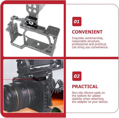 Mikikit Cold Shoe Mount Adapter and 1/4 Inch Bracket for DSLR Cameras, Flash, LED Light, and Monitor Compatible with Camera Stabilizers for Photography and Video Accessories in Saudi Arabia