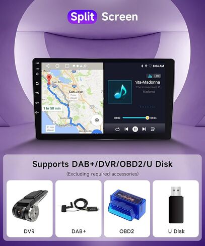 4Core 4G+64G Android 15 راديو ستيريو للسيارة لتويوتا كامري 1997-2003، Rimoody Wireless Carplay Andorid auto Mirror Link 9 بوصة HD لمس GPS WiFi Bluetooth FM/RDS EQ-32 SWC كاميرا احتياطية لشاشة مقسمة in Kuwait