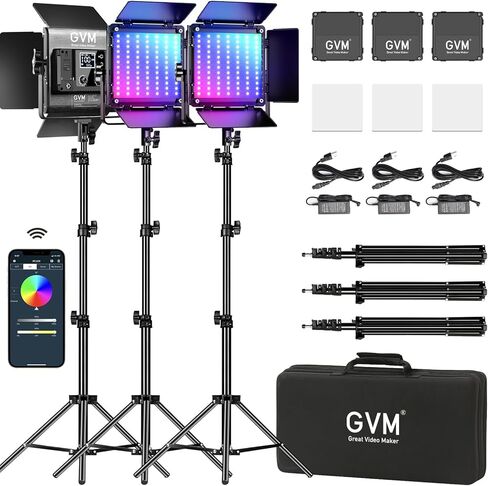 GVM - 800D-RGB LED ستوديو 3 مصابيح فيديو in Saudi Arabia