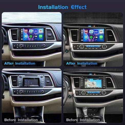 4G 128G لسيارة Toyota Highlander 2014-2019 راديو CarPlay 10.1 بوصة شاشة تعمل باللمس Incell ستيريو سيارة أندرويد 15 Android Auto Bluetooth 5.0 GPS WiFi 15UI كاميرا احتياطية in Kuwait