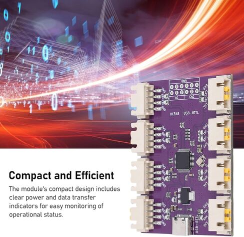 وحدة تسلسلية TTL من USB إلى 8 قنوات، محول CH348 متعدد القنوات عالي السرعة مع واجهة من النوع C، لنظام التشغيل WindowsLinux OSX in Kuwait