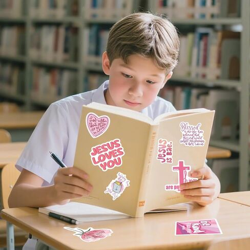 57 قطعة من ملصقات آية الكتاب المقدس لهدية عيد الميلاد المسيحية، ملصق تأكيد إيجابي للفتيات والنساء، ملصق ملهم لديكور يسوع Qoute، ملصقات الكتاب المقدس الوردية للديكور الديني in Kuwait