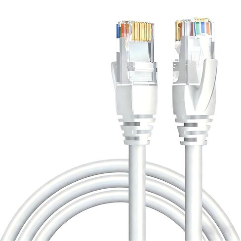 كابل إيثرنت Cat6 أبيض، كابل شبكة جيجابت RJ45 عالي السرعة بسرعة 10 جيجابت في الثانية، كابل إنترنت PVC متين للألعاب، جهاز التوجيه، المودم، الكمبيوتر الشخصي والمكتب المنزلي (32.8 قدم) in Kuwait