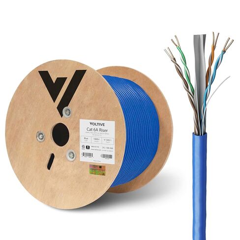 كابل إيثرنت Voltive Cat6A، Riser (CMR)، أزرق، 1000 قدم - 23AWG 4 أزواج من النحاس الصلب، UTP، 500 ميجاهرتز، معتمد من UL وتم التحقق من ETL - V-1242-1 in Kuwait