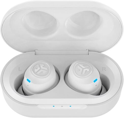 سماعات أذن JLab JBuds Air True Wireless Signature Bluetooth + علبة شحن، أبيض، مقاومة العرق IP55، اتصال Bluetooth 5.0، توقيع 3 إعدادات صوت EQ، متوازن، تعزيز الجهير in Kuwait