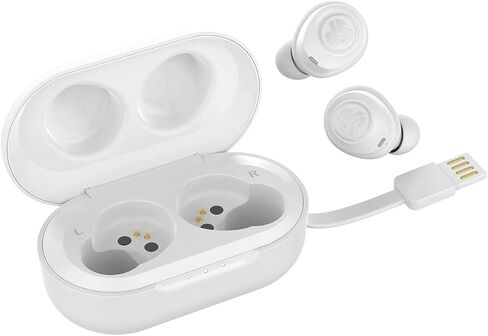 سماعات أذن JLab JBuds Air True Wireless Signature Bluetooth + علبة شحن، أبيض، مقاومة العرق IP55، اتصال Bluetooth 5.0، توقيع 3 إعدادات صوت EQ، متوازن، تعزيز الجهير in Kuwait