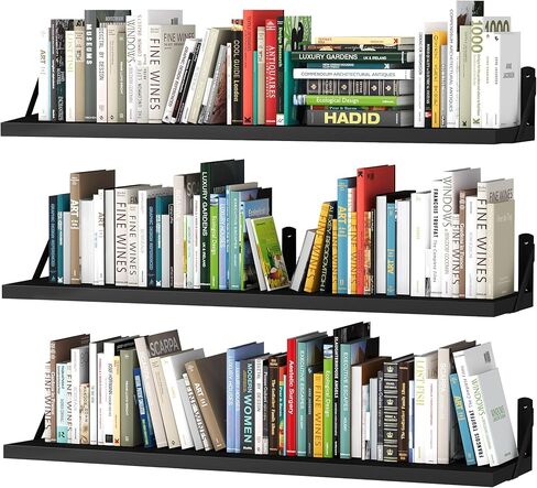 أرفف الكتب العائمة من upsimples للجدار، أرفف خشبية عائمة بطول 35.4 بوصة لغرفة المعيشة والمكتبة وغرفة النوم ومنظم المكتب والتخزين، بني in Saudi Arabia