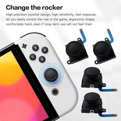 USonline911 4PCS Replacement Analog Joystick Compatible for Nintendo Switch 2017, Switch Lite, for Nintendo Switch OLED Model 2021 Joy-con - Black in Saudi Arabia