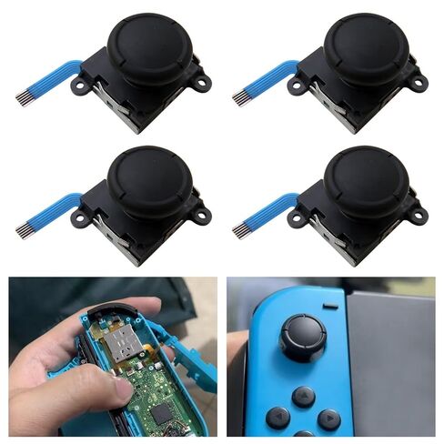 USonline911 4PCS Replacement Analog Joystick Compatible for Nintendo Switch 2017, Switch Lite, for Nintendo Switch OLED Model 2021 Joy-con - Black in Saudi Arabia