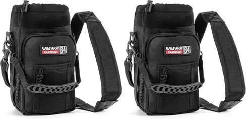 Wild Wolf Outfitters - #1 Best Water Bottle Holder for 64 oz Bottles - Carry, Protect and Insulate Your Flask with This Military Grade Carrier w/ 2 Pockets and an Adjustable Padded Shoulder Strap. in Saudi Arabia