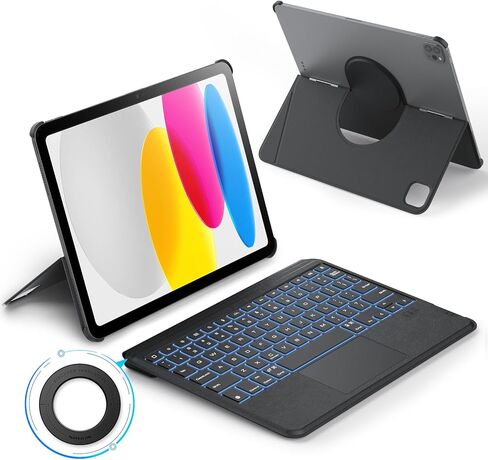 Nillkin Magnetic Keyboard Case for iPad A16 11th Gen/iPad Air 11 inch M3/M2 with Detachable Keyboard,0-170° Adjustable Stand, 7- Colors Backlight, Thin and Light for iPad Pro 11" 4/3/2 th -Black in Saudi Arabia