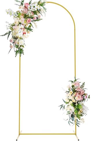 7.2ft Gold Wedding Arch Backdrop Stand – Metal Arch Frame for Wedding Ceremonies, Birthday Parties, Bridal & Baby Showers, Photo Booths, Garden Decor, Floral and Balloon Displays (Gold 7.2ft) in Saudi Arabia