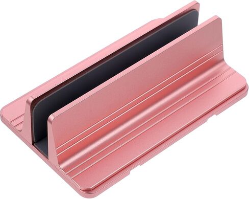 Gadpiparty Aluminum Vertical Laptop Stand and Tablet Rack for Desk, Rose Gold Laptop Riser Cooling Base, Portable Organizer for Ergonomic Workspace and Home Office in Saudi Arabia