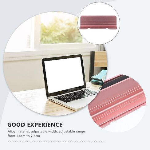 Gadpiparty Aluminum Vertical Laptop Stand and Tablet Rack for Desk, Rose Gold Laptop Riser Cooling Base, Portable Organizer for Ergonomic Workspace and Home Office in Saudi Arabia