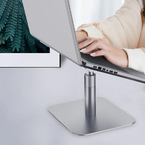 Homoyoyo Adjustable Laptop Stand Portable Heat Dissipation Holder for Office and Home Use Silver Folding Laptop Support Compatible with MacBook and Tablets in Saudi Arabia