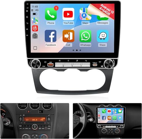 راديو سيارة Naifay Android 12 لسيارة Nissan Altima 2013-2018 (غير مناسب لنظام الصوت الممتاز وشاشة كبيرة)، شاشة لمس 9 بوصة لستيريو Altima مع Carplay Android Auto Bluetooth FM GPS WiFi Camera in Kuwait