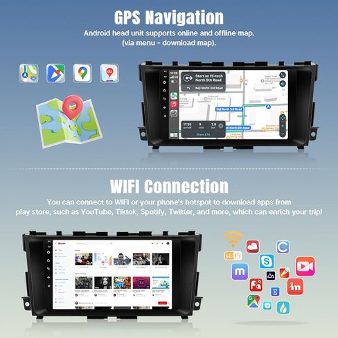 راديو سيارة Naifay Android 12 لسيارة Nissan Altima 2013-2018 (غير مناسب لنظام الصوت الممتاز وشاشة كبيرة)، شاشة لمس 9 بوصة لستيريو Altima مع Carplay Android Auto Bluetooth FM GPS WiFi Camera in Kuwait