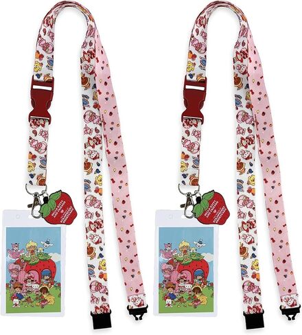 Strawberry Shortcake X Sanrio Hello Kitty & Friends Brakeaway Lanyard ID Holder with 2" Rubber Charm in Saudi Arabia