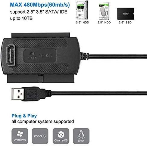 SANOXY A12940 SATA/PATA/IDE Drive to USB 2.0 Adapter Converter Cable Set in Saudi Arabia
