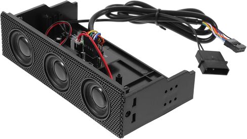 TEHAUX PC Front Panel Stereo Surround Speaker for Desktop Computers, Black Loudspeaker with Music Playback, Built-in Case Mount for Computer Audio Accessories in Saudi Arabia