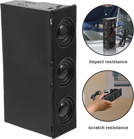 TEHAUX PC Front Panel Stereo Surround Speaker for Desktop Computers, Black Loudspeaker with Music Playback, Built-in Case Mount for Computer Audio Accessories in Saudi Arabia