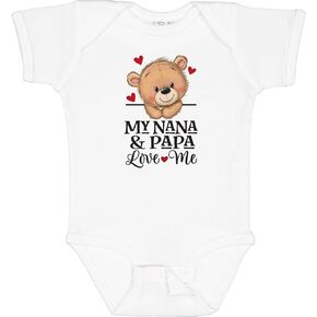 بدلة الأطفال Inktastic Nana and Papa Love Me اللطيفة من Grandchild Bear in Kuwait