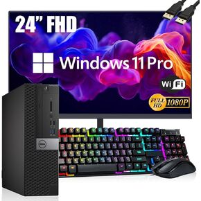مجموعة كمبيوتر مكتبي طراز OptiPlex 5050 SFF من Dell مع شاشة FHD مقاس 24 بوصة، ومعالج Intel Core i5-6500، وذاكرة وصول عشوائي سعتها 16 جيجابايت، ومحرك أقراص SSD سعة 256 جيجابايت، ولوحة مفاتيح وماوس، وواي فاي، ومنفذي عرض، وHDMI، ونظام التشغيل Windows 11 Pro  in Kuwait