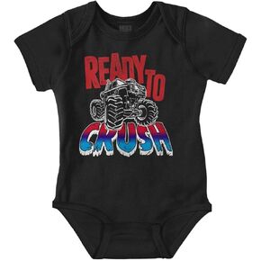 Brisco Brands Cool Ready To Crush Monster Truck Baby Bodysuit Jumper Boys in Saudi Arabia