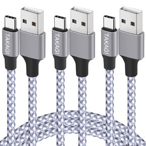 كيبل USB نوع سي 3 امبير للشحن السريع، تاكاجي (3 قطع 6 قدم) USB-A الى USB-C نايلون مضفر لنقل البيانات متوافق مع جالكسي اس 10 واس 10 اي واس 9 واس 8 واس 20 بلس ونوت 10 و9 و8 وغيرها من شواحن USB C in Saudi Arabia