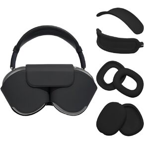 Aiivioll for AirPods Max Smart Case with 4-in-1 Cover Set, Soft Leather Case with Sleep Mode for AirPods Max Headphones(2024/2020), Silicone Ear Pad/Ear Cup/Headband Covers(Up & Down), Pink in Kuwait