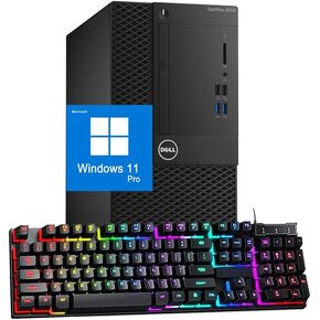 Dell OptiPlex 3050 Tower Desktop PC, Windows 11 PRO Computer, Intel Core i5-7500, 8GB RAM, 256GB SSD, DisplayPort, Keyboard and Mouse (Renewed) in Kuwait