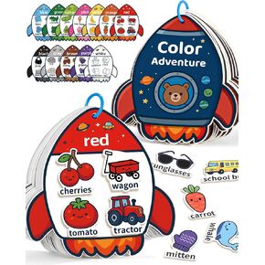 Montessori Busy Book Color Sorting Toys for 3 Year Old, Preschool Learning Activities & Educational Toys, Toddlers Quiet Book with Sensory Fine Motor Skills Matching Games for Boys Girls in Saudi Arabia