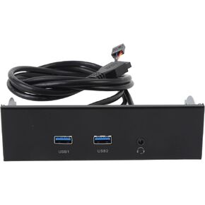 5.25 Inch Front Panel USB Hub, 3 Port (2 USB Port + 1 HD Audio Port) 19 Pin Front Panel Adapter, 5Gbps USB 3.2 GEN1, 9 Pin Sound, Internal USB Hub for Computer case in Kuwait