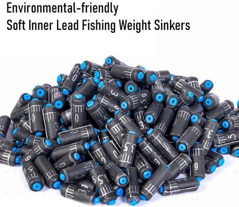 Pack of 50 Fishing Sinkers Weights Soft Plastic Core Scale Lead Freshwater Saltwater in Saudi Arabia
