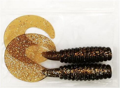 10" Big N Grub Soft Baits, 2 Pcs Root Beer Color in 1 Pack, for Saltwater & Freshwater Fishing, Curly Tail Design, Ideal for Halibut, Lingcod, Rockfish & Bottom Fishing in Saudi Arabia