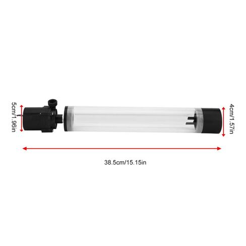 19W 12v CPU Water Cooling Pumpe Reservoir DIY Combo, 800L/H, G 1/4" Thread Port, PC CPU Water Cooling System Heat Exchanger Tool, Transparent Acrylic Material, Easy Install(300mm) in Saudi Arabia