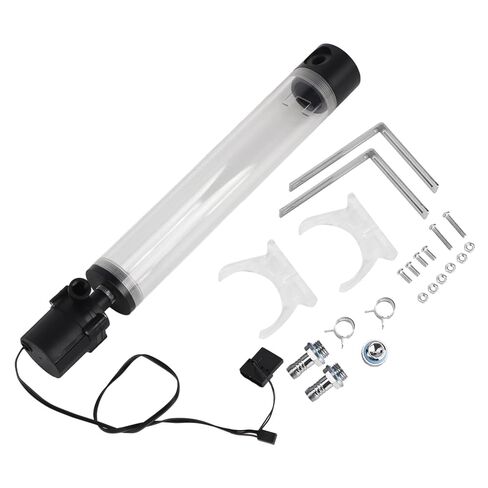 19W 12v CPU Water Cooling Pumpe Reservoir DIY Combo, 800L/H, G 1/4" Thread Port, PC CPU Water Cooling System Heat Exchanger Tool, Transparent Acrylic Material, Easy Install(300mm) in Saudi Arabia