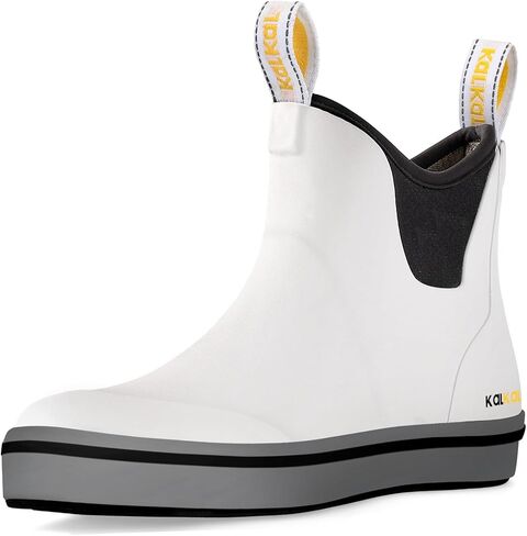 Women's Deck Boots, 100% Waterproof Rain Boots, Grip-Pro Rip Slip-Resistant Sole, Upgraded Soft & Durable Neoprene Rubber, 360° Breathable Mesh Lining, Easy to Clean, for Outdoor/Sailing in Saudi Arabia