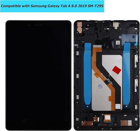 Replacement Tablet Screen Compatible with Samsung Galaxy Tab A 8.0 2019 SM-T295 Frame with Toolkit (Black) in Saudi Arabia