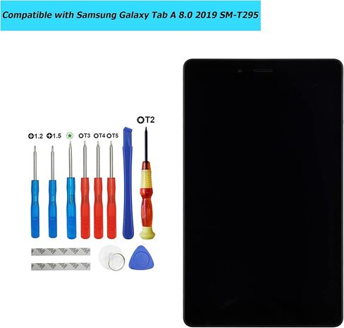 Replacement Tablet Screen Compatible with Samsung Galaxy Tab A 8.0 2019 SM-T295 Frame with Toolkit (Black) in Saudi Arabia