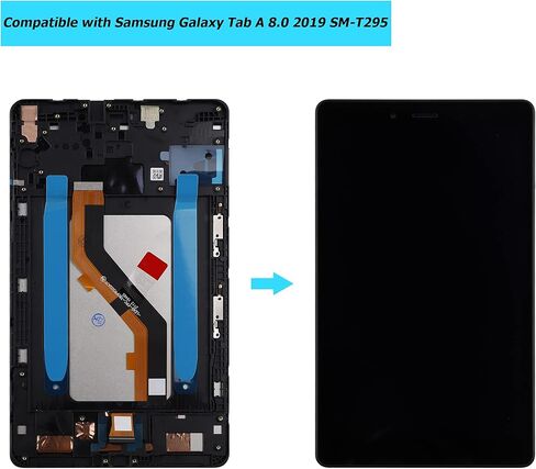 Replacement Tablet Screen Compatible with Samsung Galaxy Tab A 8.0 2019 SM-T295 Frame with Toolkit (Black) in Saudi Arabia