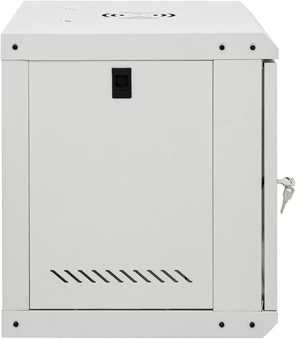 9U Wall-Mounted Network Cabinet, 19-Inch IP20 Steel Rack Enclosure, Grey, 53 x 40 x 45 cm, Lockable Glass Front, Removable Panels, 40 kg Capacity in Kuwait